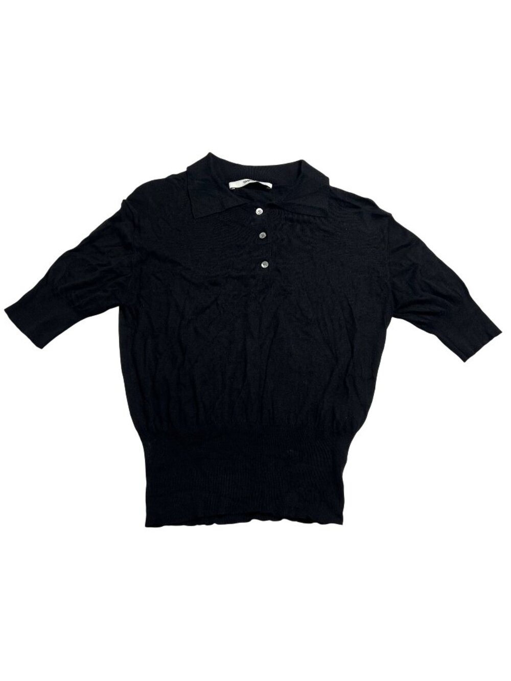 Tankair Knit Polo Top in Black